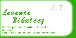 levente mikulecz business card
